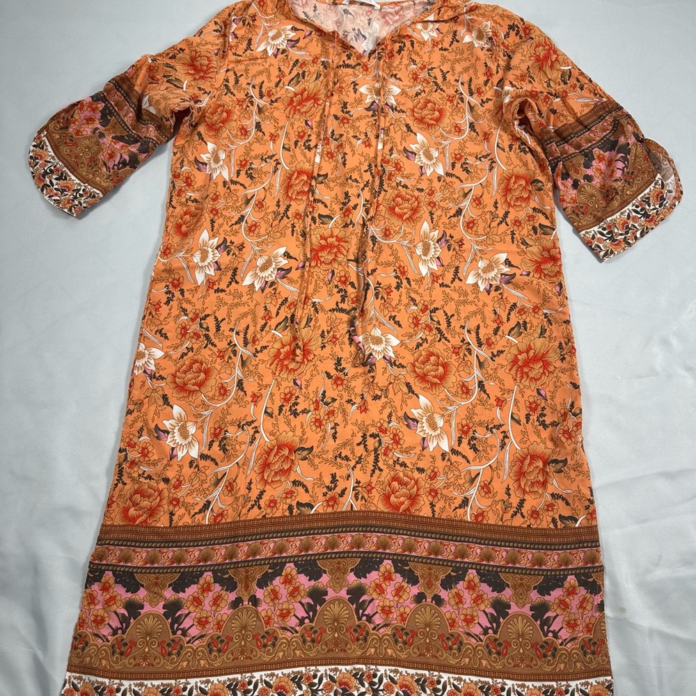 ⭐️5/25⭐️Floral Orange Dress